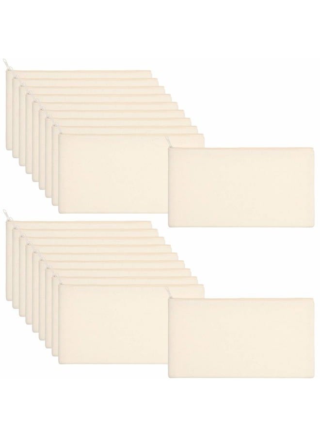 Shappy 40 قطعة حقيبة قماشية بقفل لمستحضرات التجميل وأكياس مكياج فارغة للحرف اليدوية DIY متعددة الاستخدامات لحقيبة تخزين أدوات التجميل للنساء للسفر (أبيض) - Image 1