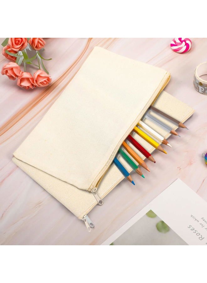 Shappy 40 قطعة حقيبة قماشية بقفل لمستحضرات التجميل وأكياس مكياج فارغة للحرف اليدوية DIY متعددة الاستخدامات لحقيبة تخزين أدوات التجميل للنساء للسفر (أبيض) - Image 4