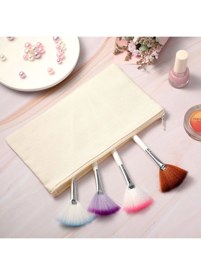 Shappy 40 قطعة حقيبة قماشية بقفل لمستحضرات التجميل وأكياس مكياج فارغة للحرف اليدوية DIY متعددة الاستخدامات لحقيبة تخزين أدوات التجميل للنساء للسفر (أبيض) - Image 5