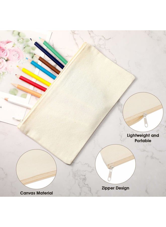 Shappy 40 قطعة حقيبة قماشية بقفل لمستحضرات التجميل وأكياس مكياج فارغة للحرف اليدوية DIY متعددة الاستخدامات لحقيبة تخزين أدوات التجميل للنساء للسفر (أبيض) - Image 3