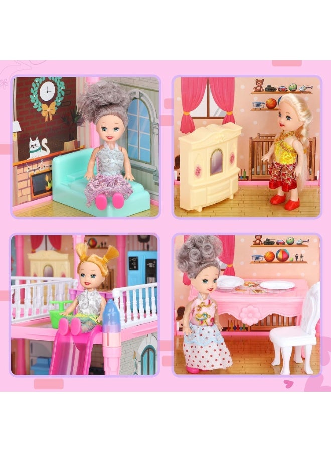 Y&D Doll House Villa Simulation Furniture Model Toys Dream House for Girls Children Pretend-Play DIY Dollhouse Kit - 5-Story 16 Rooms Playhouse with Lights Dolls Toy Figures Furniture and Accessories Set Gift Toy for Kids - Image 4