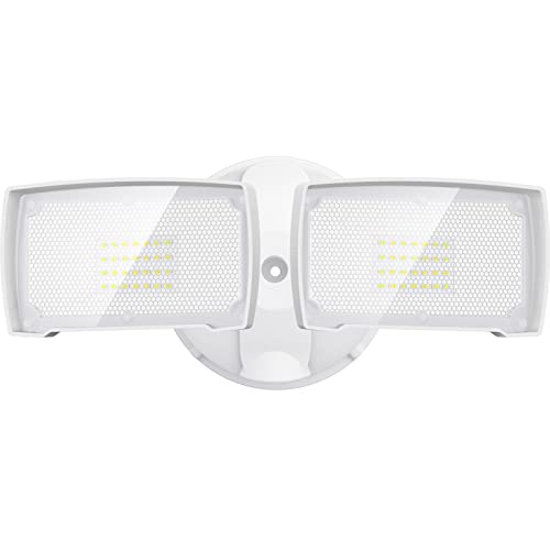 LEPOWER 3000LM Flood Light Outdoor, Switch Controlled LED Security Light, 28W Exterior Lights with 2 Adjustable Heads, IP65 Waterproof, 5500K Wall Mount Exterior LED Flood Light for Garage, Yard White - Image 1
