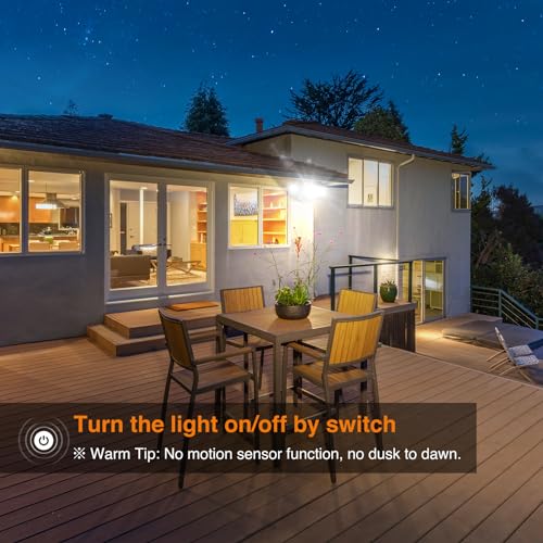 LEPOWER 3000LM Flood Light Outdoor, Switch Controlled LED Security Light, 28W Exterior Lights with 2 Adjustable Heads, IP65 Waterproof, 5500K Wall Mount Exterior LED Flood Light for Garage, Yard White - Image 3