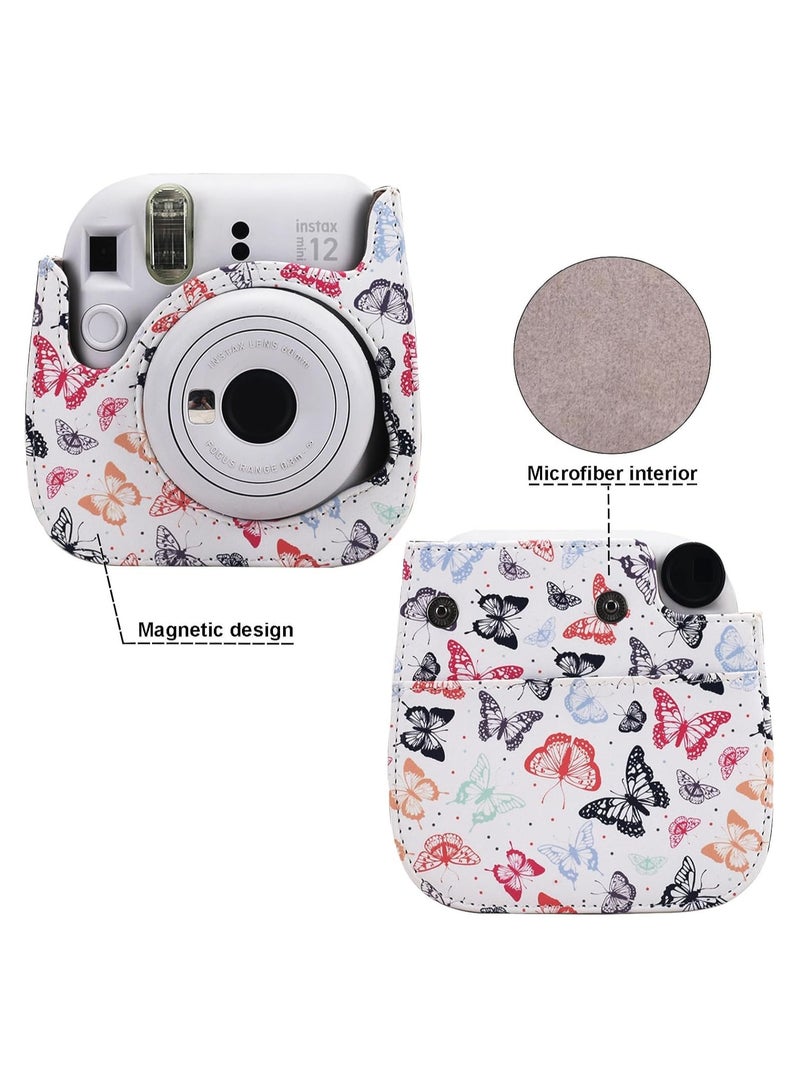 General Fujifilm instax mini 12 11 9 instant camera case, PU leather case for Polaroid camera instax mini 12 with accessory pocket and adjustable shoulder strap  - Image 2