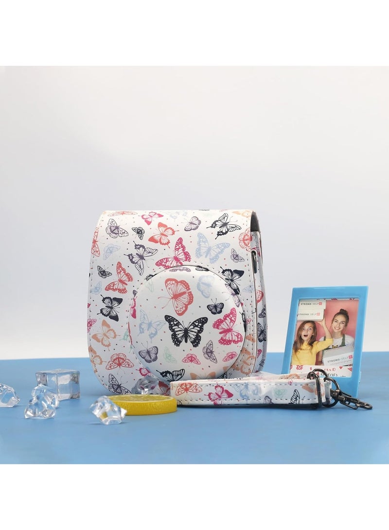 General Fujifilm instax mini 12 11 9 instant camera case, PU leather case for Polaroid camera instax mini 12 with accessory pocket and adjustable shoulder strap  - Image 3