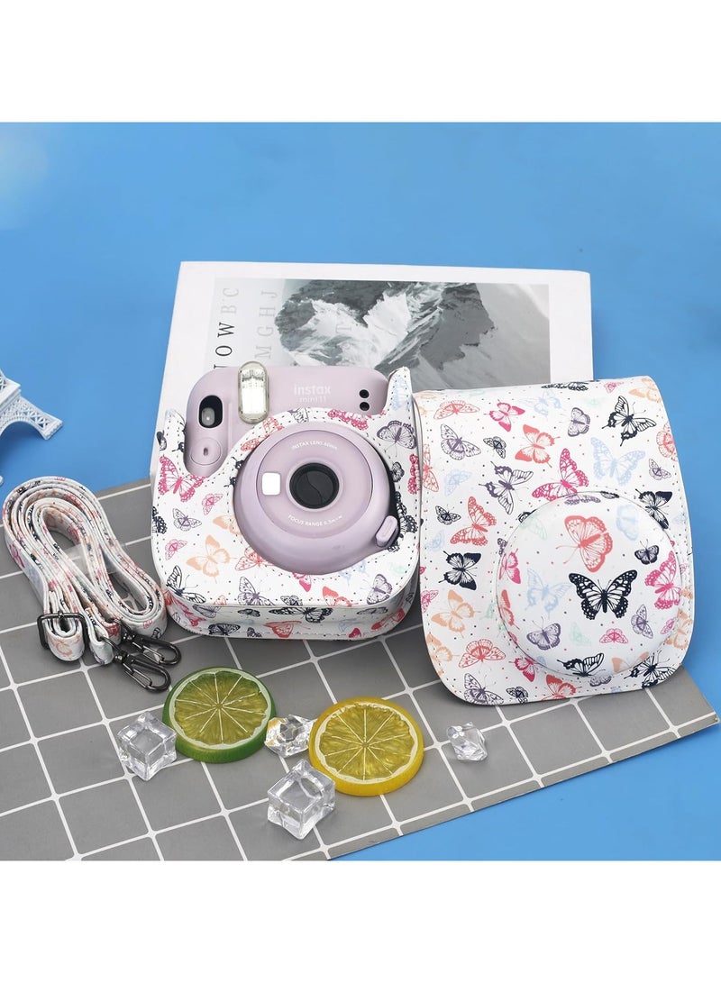 General Fujifilm instax mini 12 11 9 instant camera case, PU leather case for Polaroid camera instax mini 12 with accessory pocket and adjustable shoulder strap  - Image 4