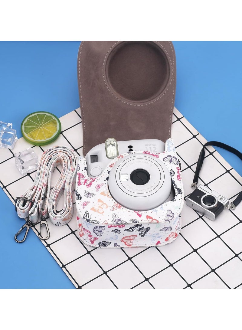 General Fujifilm instax mini 12 11 9 instant camera case, PU leather case for Polaroid camera instax mini 12 with accessory pocket and adjustable shoulder strap  - Image 5
