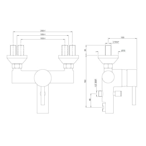 JAQUAR Florentine Series Single Lever Bath & Shower Mixer (High Flow) (Wall Mounted Model) with Provision of Hand Shower, But W/O Hand Shower - Image 4