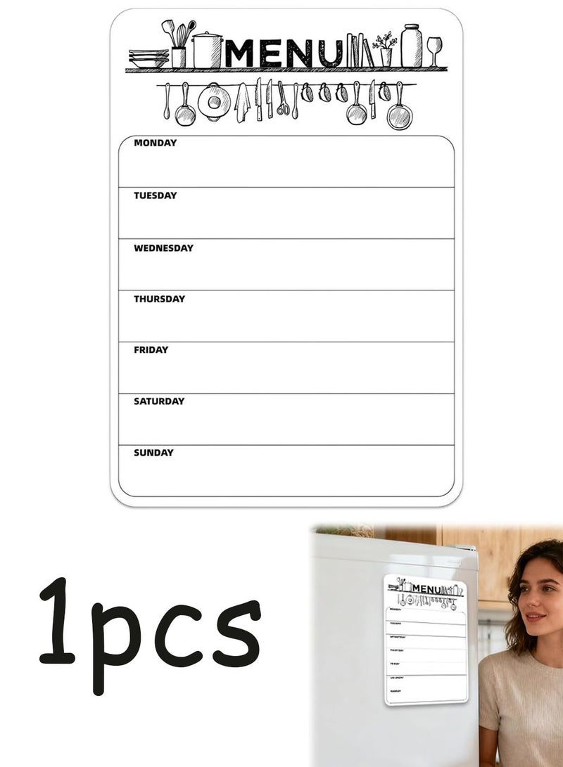 8x12 Inch Magnetic Refrigerator Weekly Meal Planner, Stain Resistant Dry Erase Menu Whiteboard With Strong Magnet Back, For Families Students Roommates Grocery Shopping Lists - Image 1