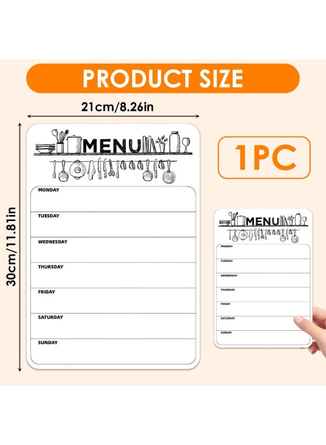 8x12 Inch Magnetic Refrigerator Weekly Meal Planner, Stain Resistant Dry Erase Menu Whiteboard With Strong Magnet Back, For Families Students Roommates Grocery Shopping Lists - Image 2