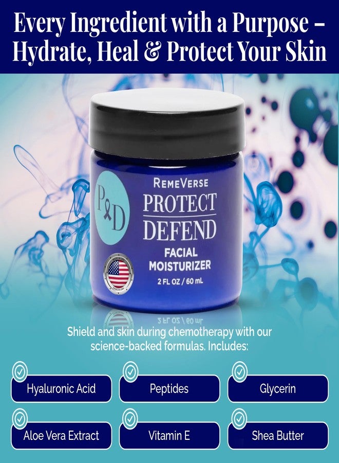 RemeVerse Protect & Defend Facial Moisturizer for Sensitive Skin During Chemoteraphy - Skin Hydration & Gentle Face Cream w/Hyaluronic Acid, Peptides, Glycerin, Collagen - Made in USA - 2 oz - Image 3