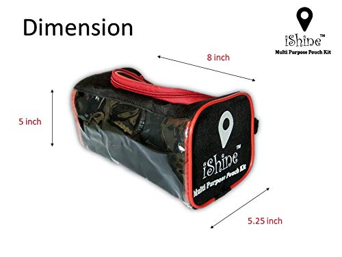 iShine Multi Purpose Travel Pouch - Black & Red - Set of 2 - Image 3