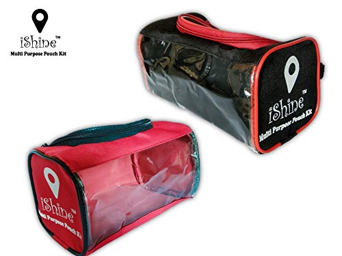 iShine Multi Purpose Travel Pouch - Black & Red - Set of 2 - Image 2