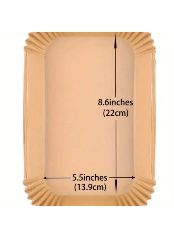 100 Pcs Khaki Non-Stick Air Fryer Parchment Liners Heat Resistant Baking Sheets - Image 3