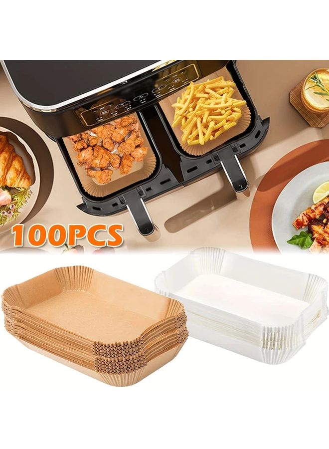 100 Pcs Khaki Non-Stick Air Fryer Parchment Liners Heat Resistant Baking Sheets - Image 2