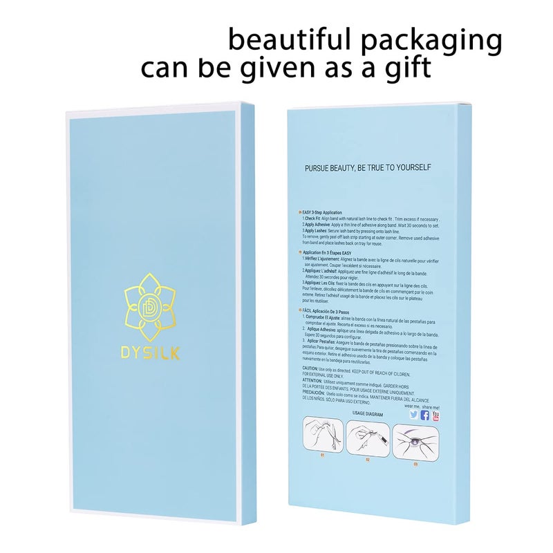 DYSILK Lashes False Eyelashes - Eye Lashes Mink Lashes 5 Pairs 6D Lashes Pack Fluffy Lashes Fake Eye Lashes Natural Look Wispy Eyelashes Strip Lash Faux False Eyelashes Extensions Kit | 001-15mm - Image 5