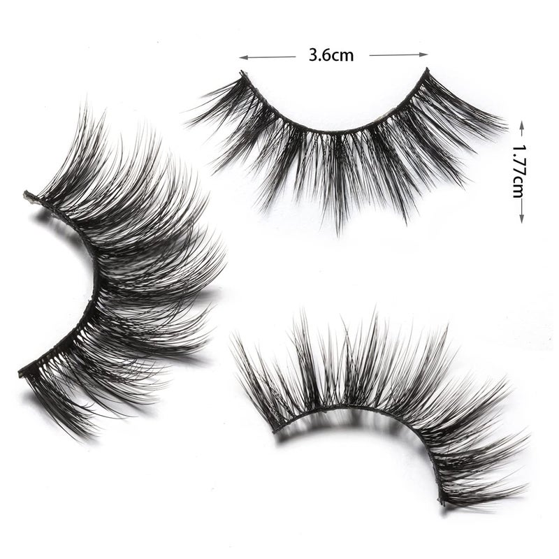 DYSILK Lashes False Eyelashes - Eye Lashes Mink Lashes 5 Pairs 6D Lashes Pack Fluffy Lashes Fake Eye Lashes Natural Look Wispy Eyelashes Strip Lash Faux False Eyelashes Extensions Kit | 001-15mm - Image 4