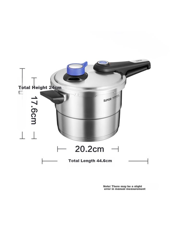 Supor Supor304 Stainless Steel Household Quick Cook High Pressure Cooker 22cm Thickened Bottom Induction Cooker Gas Universal Yw22lt1