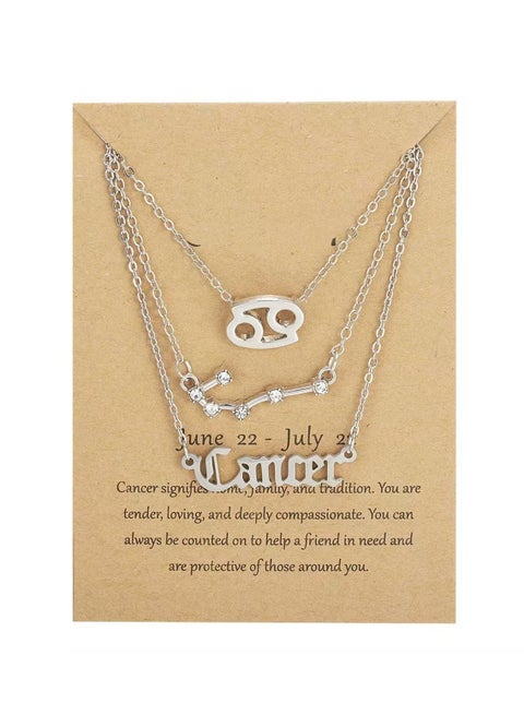 Bestseller 3-Layer Zodiac Necklace Set – Vintage Celestial Charms & Gothic Letters, Horoscope Jewelry for Women