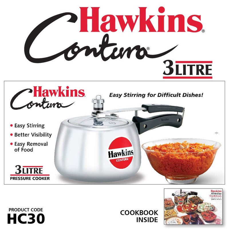Hawkins Contura Aluminium Inner Lid Pressure Cooker, 3 Litre, Silver (Hc30), 3 Liter - Image 2