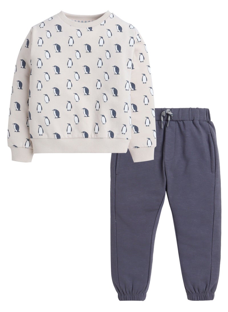 Dirkje Boys Printed Sweatshirt & Joggers Set - 2-Piece - Image 2
