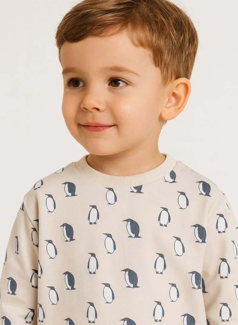 ديركجي طقم سويت شيرت وبنطلون رياضي مطبوع للأولاد من ديركي - قطعتين