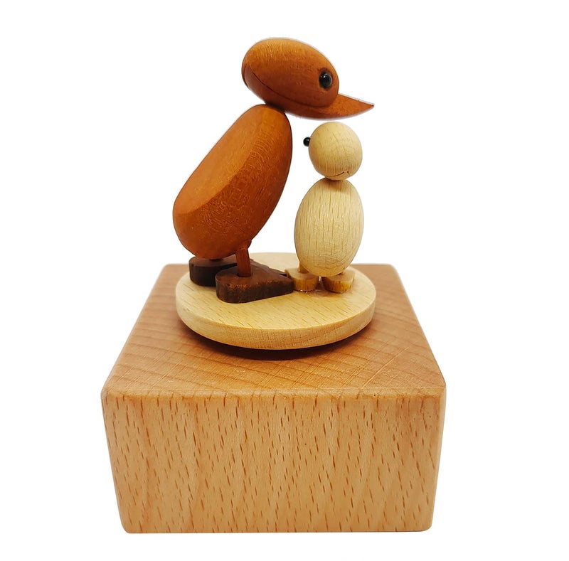 LILYXIN Cute Little Duck Mini Music Box, Cartoons Animals Wooden Mechanical Music Box,Best Gift for Friends Singing Music Gift Box - Image 5