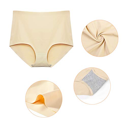 FallSweet No Show High Waist Briefs Underwear for Women Seamless Panties Multi Pack (black2beige2pink1, L) - Image 5