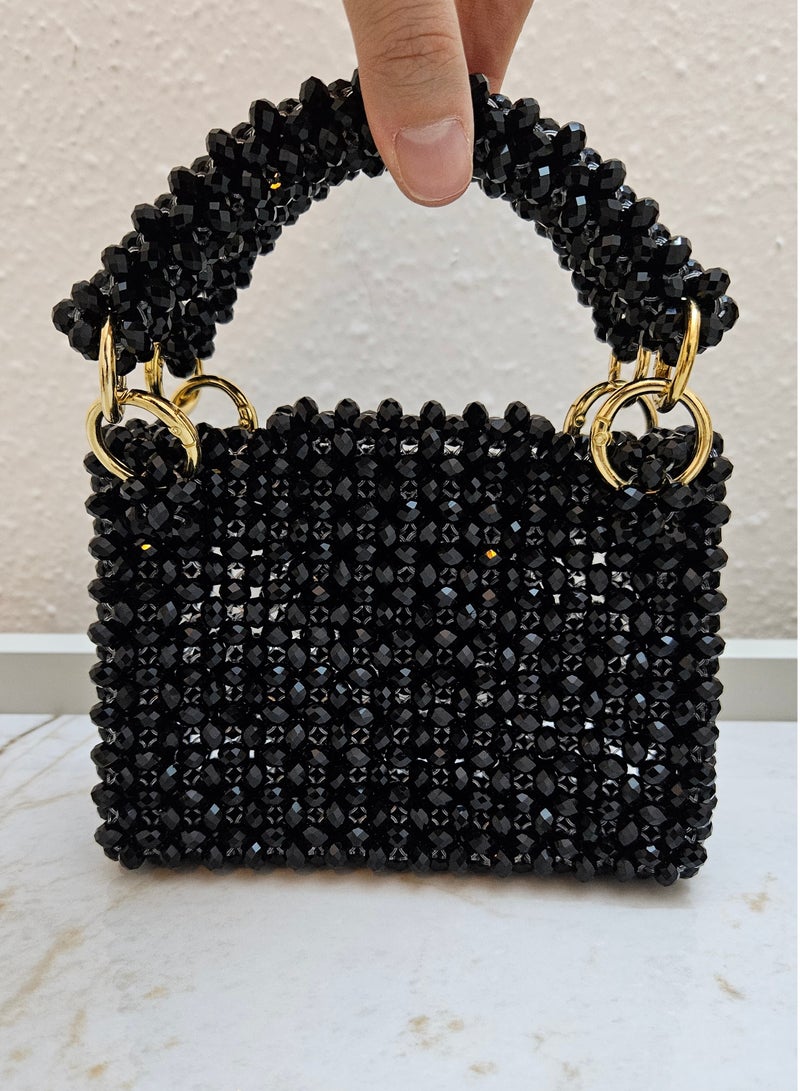 Handmade Elegant/ classy crystal beaded hand bag for women - Image 2
