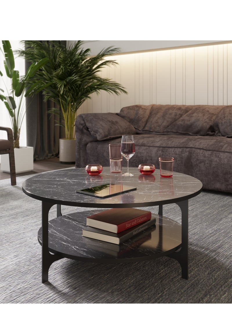 Decorotika Versy Metal Legs Coffee Table 90 cm | Living Room Table  - Image 1