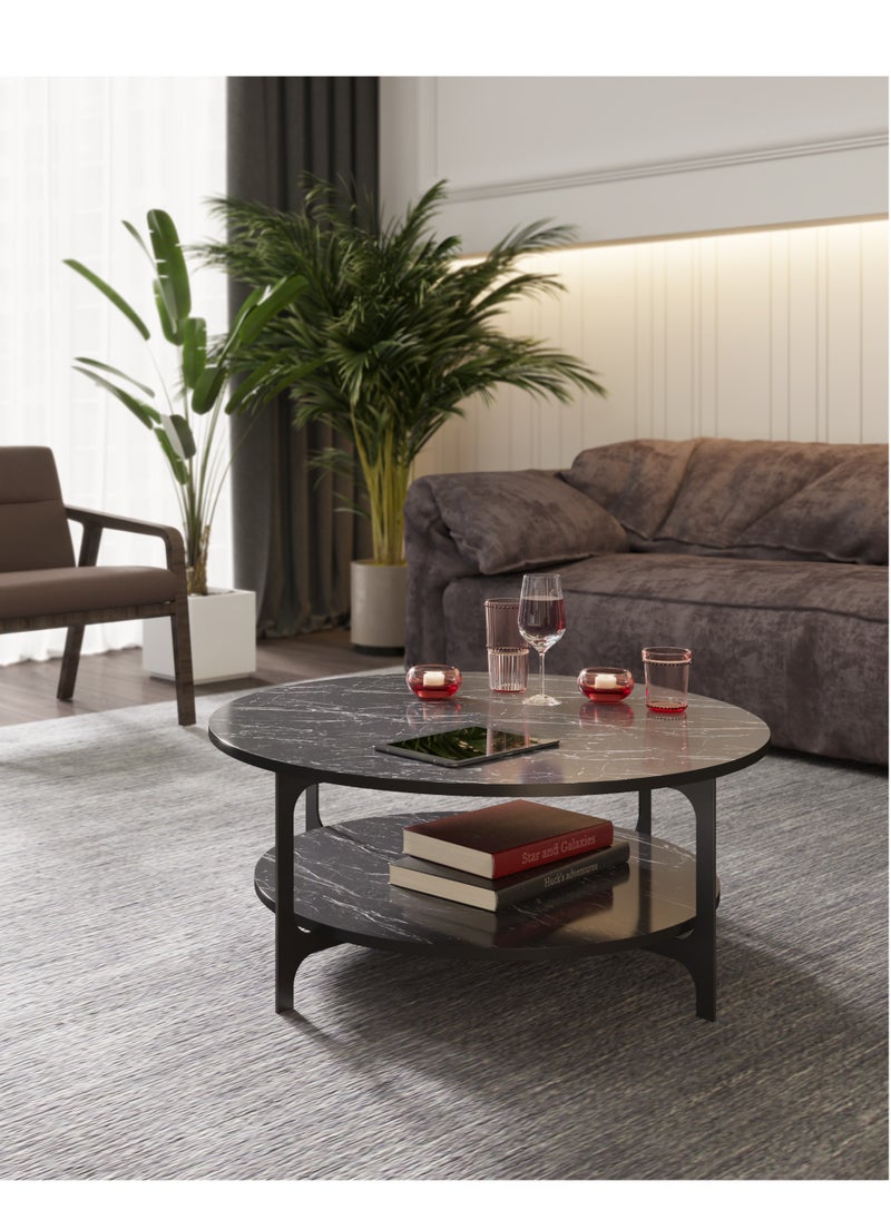 Decorotika Versy Metal Legs Coffee Table 90 cm | Living Room Table  - Image 3
