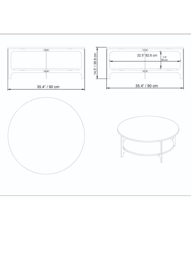 Decorotika Versy Metal Legs Coffee Table 90 cm | Living Room Table  - Image 4