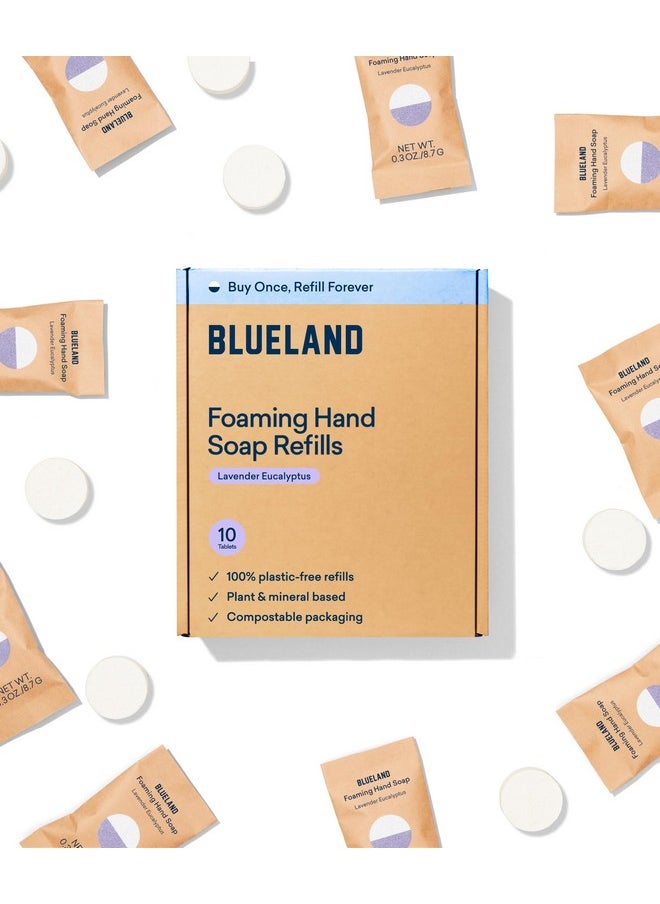 Blueland - BLUELAND Foaming Hand Soap Refills - 10 Pack Tablets, Lavender Eucalyptus Scent, Eco Friendly Hand Soap and Cleaning Products - Makes 10 x 9 Fl oz bottles (90 Fl oz total) - Image 1