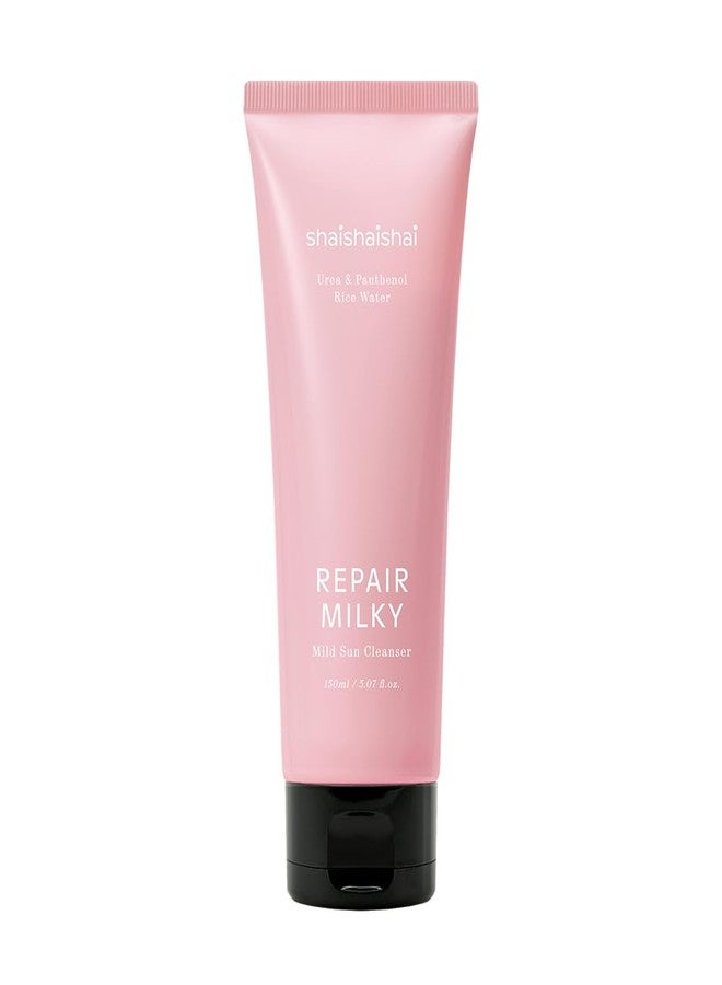 shaishaishai Repair Milky Mild Sun Cleanser, Sunscreen Remover Cleanser, Milky-to-Foam Formula, No Double Cleansing Needed, Sensitive Skin, Urea & Panthenol Barrier Care, Korean Skincare, 5.07 fl oz