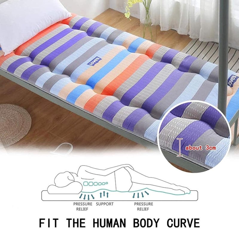 Crown Mattress 3cm Thicken Tatami Sleeping Mat Japanese Futon Mattress Roll Out Guest Bed Kids ​Sleeping Pad Floor Lounger Couch Bed (Color : J, Size : 120 x 200 cm (47 x 79 inches)) - Image 3