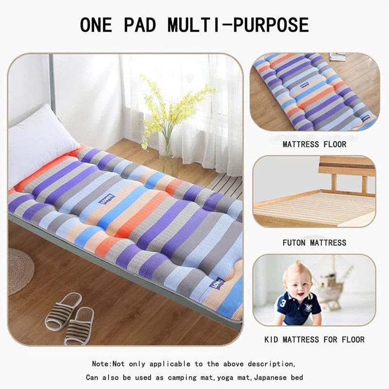 Crown Mattress 3cm Thicken Tatami Sleeping Mat Japanese Futon Mattress Roll Out Guest Bed Kids ​Sleeping Pad Floor Lounger Couch Bed (Color : J, Size : 120 x 200 cm (47 x 79 inches)) - Image 2