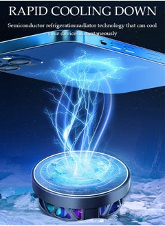 DUNISO Magnetic Semi-Conductor Cooling Chip Phone Cooling Fan with Magnetic Plates LED Display RGB Lights and Instant Cooling system, Cellphone Radiator for Mobile Gaming TikTok Live Strea  - Image 2
