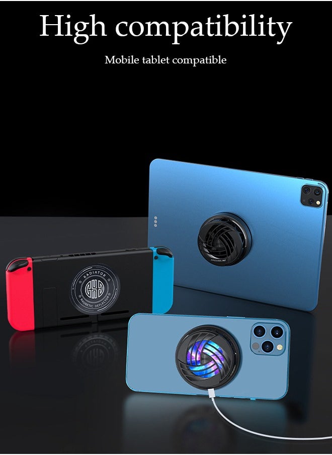 DUNISO - Magnetic Semi-Conductor Cooling Chip Phone Cooling Fan with Magnetic Plates LED Display RGB Lights and Instant Cooling system, Cellphone Radiator for Mobile Gaming TikTok Live Strea - Image 1