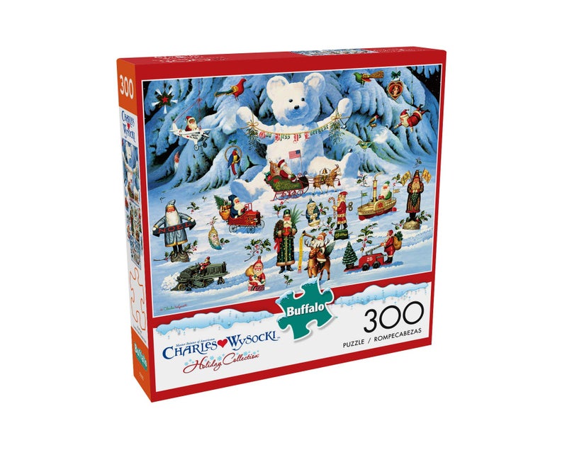 Buffalo Games - Holiday Collection - Charles Wysocki - Jingle Bell Teddy and Friends - 300 Large Piece Jigsaw Puzzle - Image 2