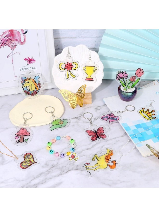 cridoz - Shrinky Art Keychain Kit Including 20 Sheets Shrink Plastic Paper Keychain Clip Split Key Rings Key Rings With Chain Jump Rings Hole Punch For Craft Creative - Image 1