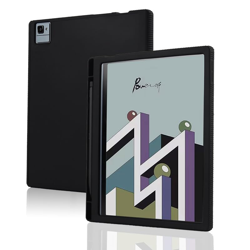 MINGFENG FRO Slim Silicone Back Cover for Onyx Boox Tab Ultra C Pro Case Pencil Holder 10.3" eBook Soft Protective Shell Boox Tab 10 10C Pro (Black) - Image 1