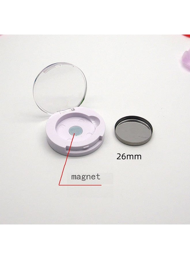 Luzen 4Pcs Small Round Eyeshadow Box Replacement Empty Box Case Diy Refillable Magnet Makeup Eyeshadow Powder Blush Lipstick Subpacking Containers For Women Daily And Travel Use - Image 2