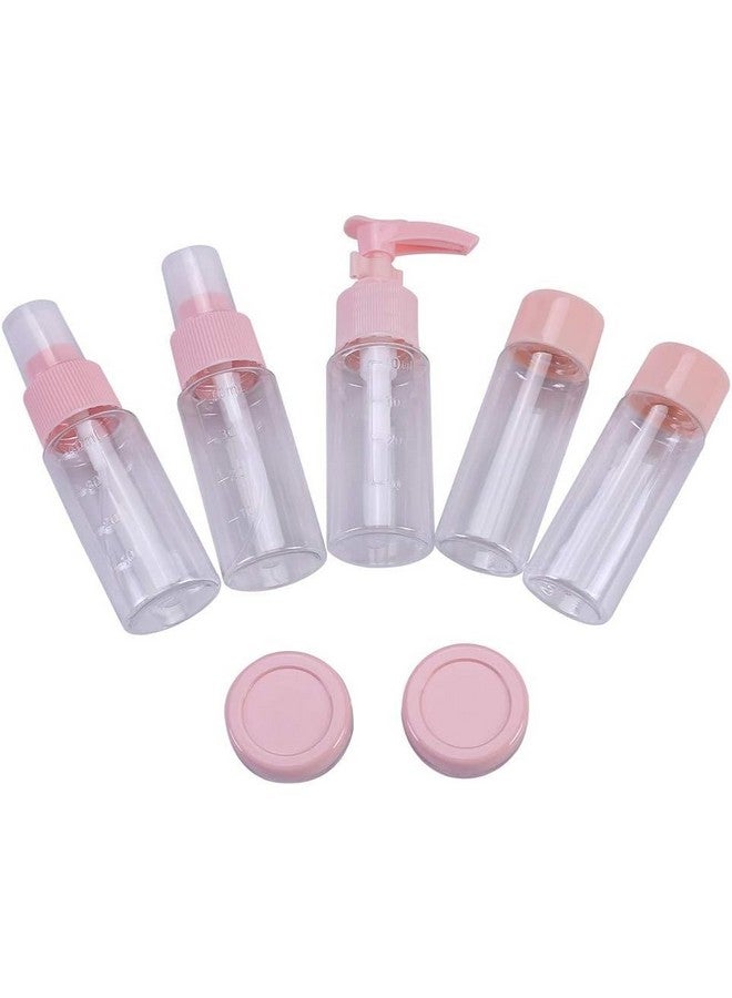 QUILBOOL Portable Travel Bottles Kit, Leak Proof Toiletry Containers Set, Clear PET Flight Size Cosmetic Containers for Lotion, Shampoo, Cream, Soap, Set of 7, Multi Color - Image 5