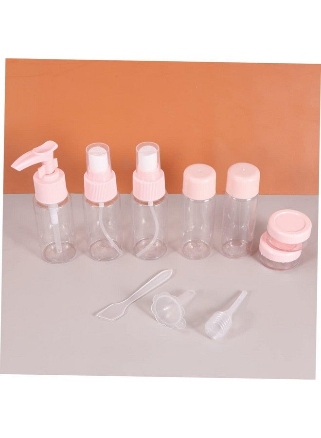 QUILBOOL Portable Travel Bottles Kit, Leak Proof Toiletry Containers Set, Clear PET Flight Size Cosmetic Containers for Lotion, Shampoo, Cream, Soap, Set of 7, Multi Color - Image 4