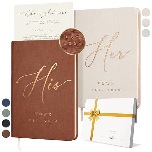 ARTESORI Custom 2026 Vow Books His & Hers - Ivory & Terracotta Linen Wedding Vow Books Ideal as Accessories for Brides & Grooms, His & Hers Gifts - Wedding Registry Must Haves 2026 & Elopement Essentials - Image 1