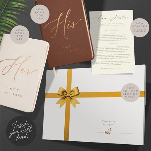 ARTESORI Custom 2026 Vow Books His & Hers - Ivory & Terracotta Linen Wedding Vow Books Ideal as Accessories for Brides & Grooms, His & Hers Gifts - Wedding Registry Must Haves 2026 & Elopement Essentials - Image 2