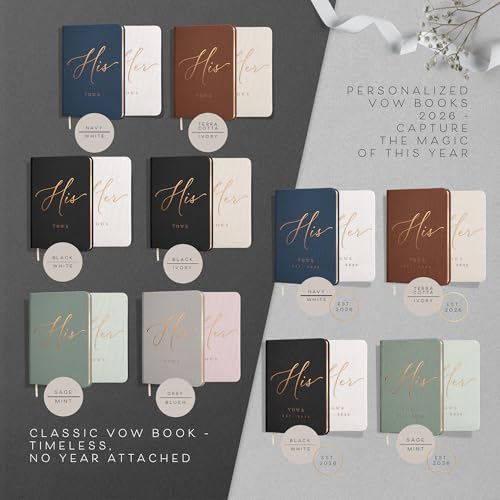 ARTESORI Custom 2026 Vow Books His & Hers - Ivory & Terracotta Linen Wedding Vow Books Ideal as Accessories for Brides & Grooms, His & Hers Gifts - Wedding Registry Must Haves 2026 & Elopement Essentials - Image 3