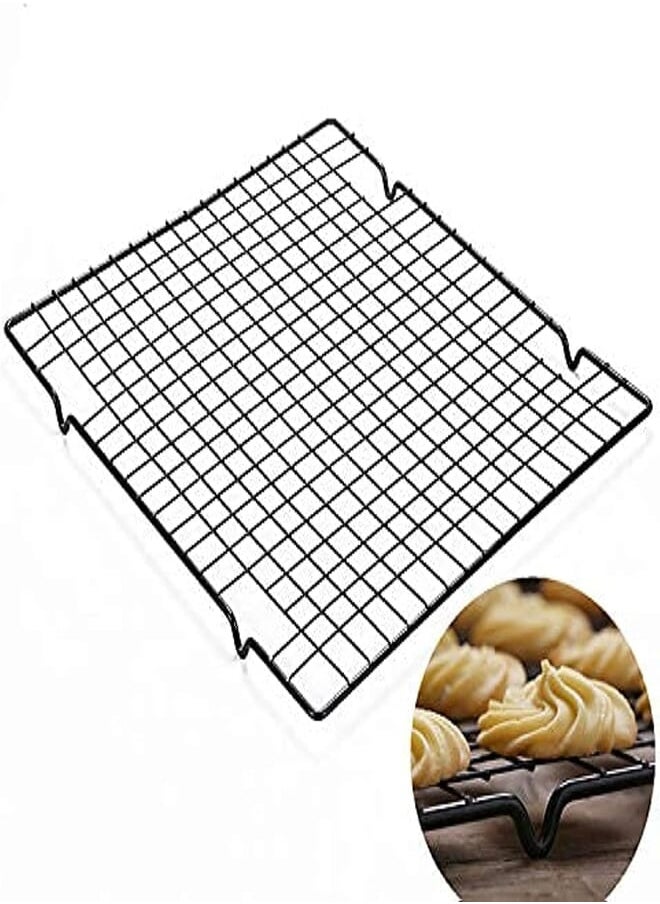 Generic Cake Cooling Rack, Nonstick Metal Cake Cooling Rack - 16" x 10", Grid Net Tray Bread Drying Net Stand Tool Non-Stick Bakeware Pastry Tools Kitchen (Black) 
