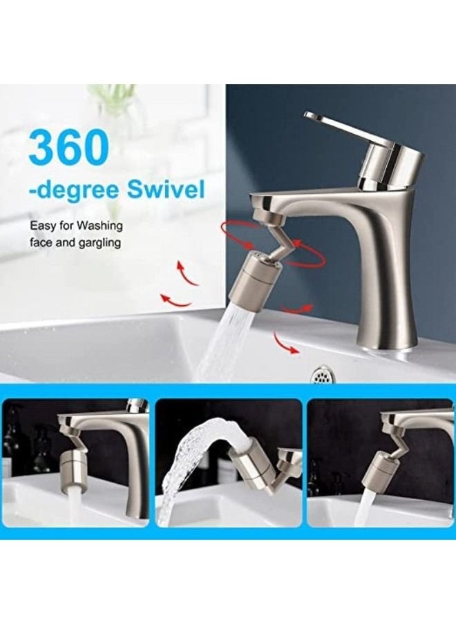 Kitchen Tap Head, Faucet Water Filters Nozzle 720° Rotatable Universal Splash Anti-Splash, Oxygen-Enriched Foam, Four-Layer Mesh, Leak-Proof with Double O-Ring