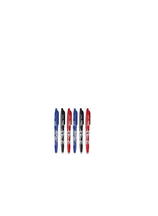 PILOT 6-Piece Frixion Erasable Ball Pen 0.7mm Tip Multicolour